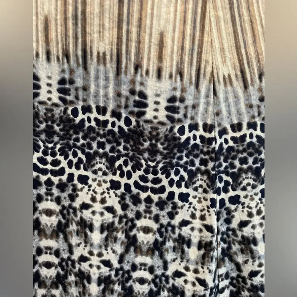 Liz Claiborne Mixed Pattern 100% Cotton MIDI A-Line Skirt size 8 - Picture 9 of 9